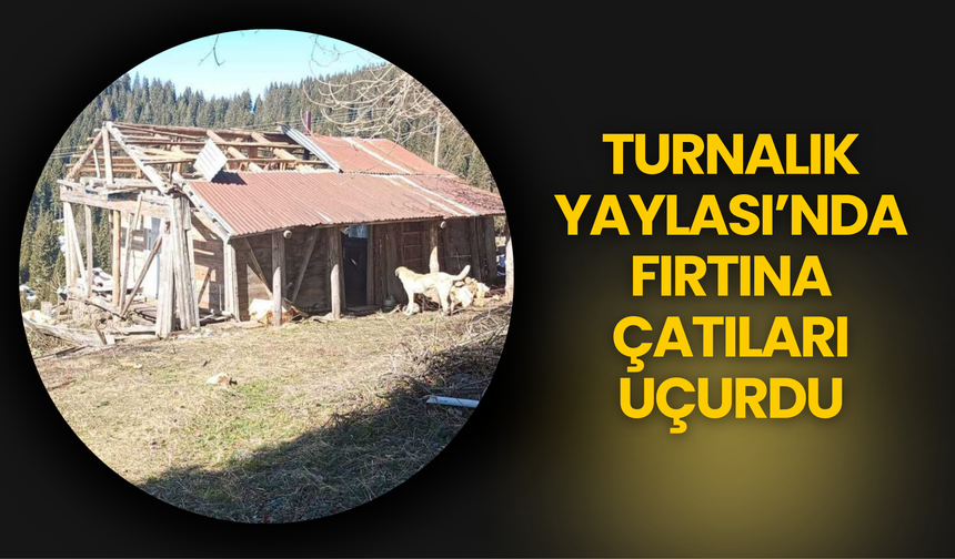 Turnalık Yaylası’nda Fırtına Çatıları Uçurdu
