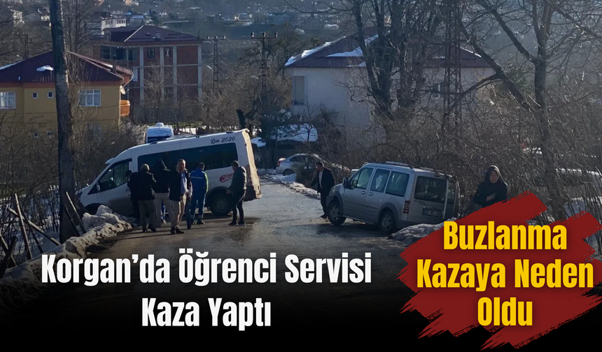 Korgan’da Öğrenci Servisi Kaza Yaptı: Buzlanma Kazaya Neden Oldu