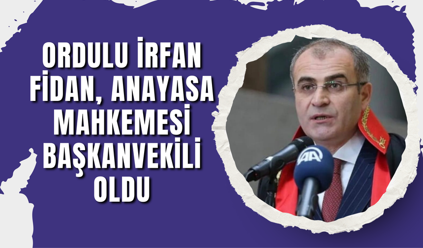Ordulu İrfan Fidan, Anayasa Mahkemesi Başkanvekili Oldu