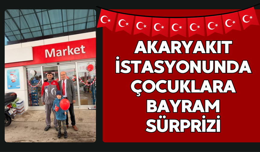 Akaryakıt İstasyonunda Çocuklara Bayram Sürprizi