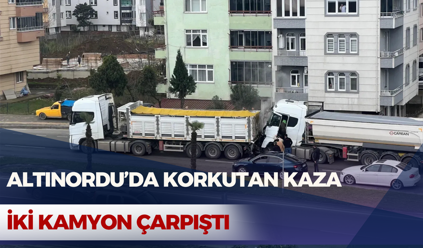 Altınordu’da Korkutan Kaza: İki Kamyon Çarpıştı
