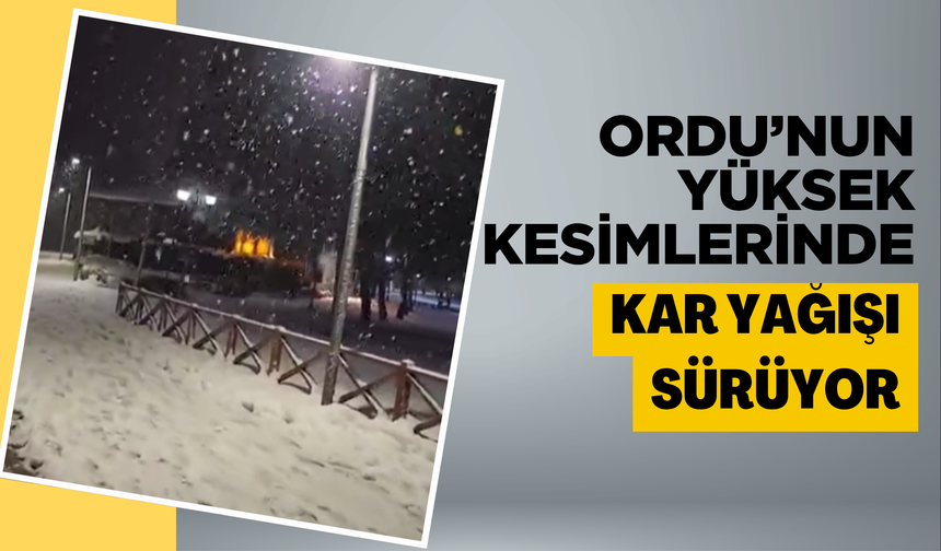 Ordu’nun Yüksek Kesimlerinde Kar Yağışı Sürüyor