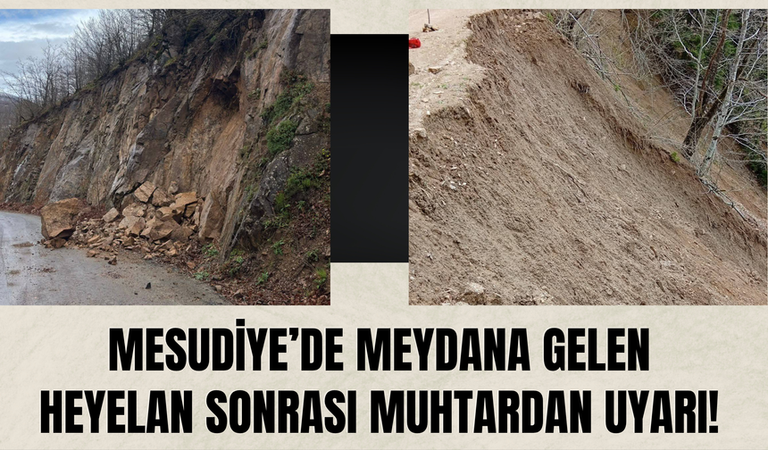 Mesudiye’de Meydana Gelen Heyelan Sonrası Muhtardan Uyarı!