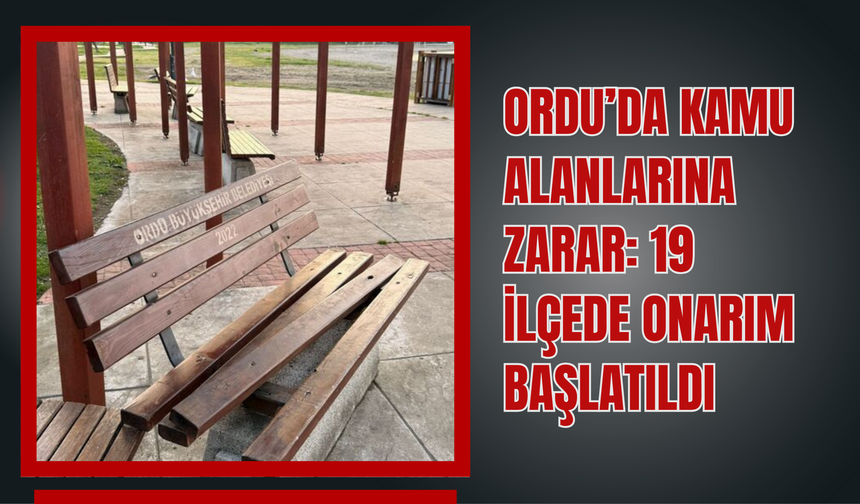 Ordu’da Kamu Alanlarına Zarar: 19 İlçede Onarım Başlatıldı