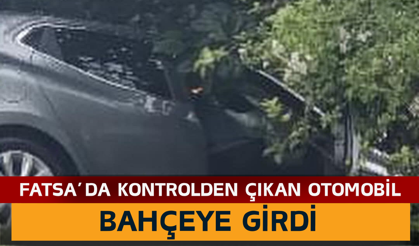 Fatsa’da Kontrolden Çıkan Otomobil Bahçeye Girdi
