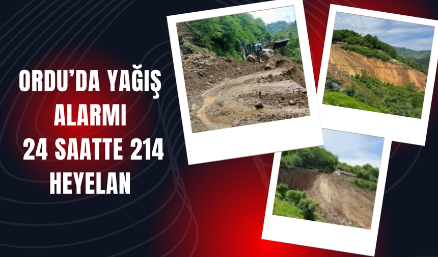 Ordu’da Yağış Alarmı: 24 Saatte 214 Heyelan