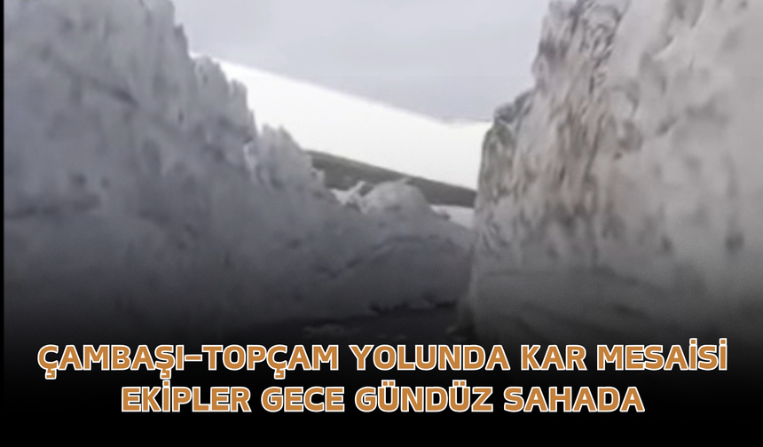 Çambaşı–Topçam Yolunda Kar Mesaisi: Ekipler Gece Gündüz Sahada