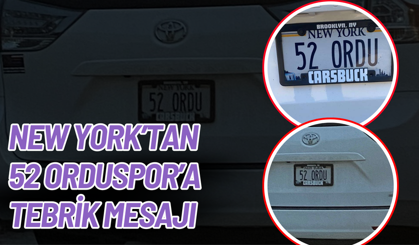 New York’tan 52 Orduspor’a Tebrik Mesajı