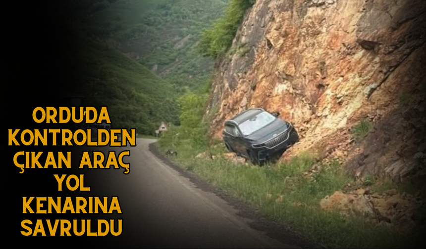 Ordu’da Kontrolden Çıkan Araç Yol Kenarına Savruldu
