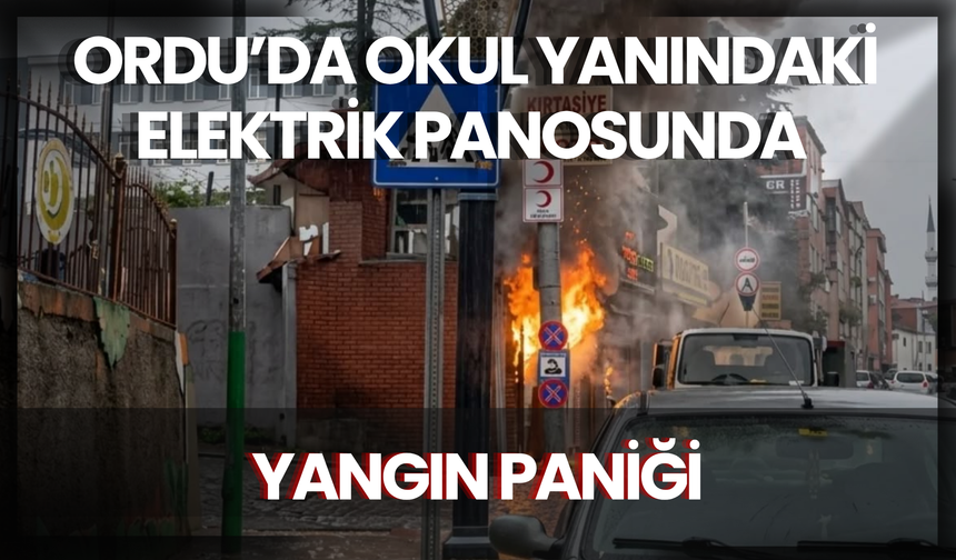 Ordu’da Okul Yanındaki Elektrik Panosunda Yangın Paniği