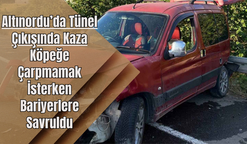 Altınordu’da Tünel Çıkışında Kaza: Köpeğe Çarpmamak İsterken Bariyerlere Savruldu