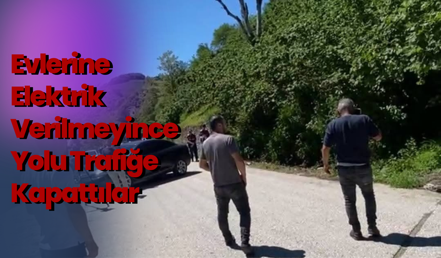 Evlerine Elektrik Verilmeyince Yolu Trafiğe Kapattılar
