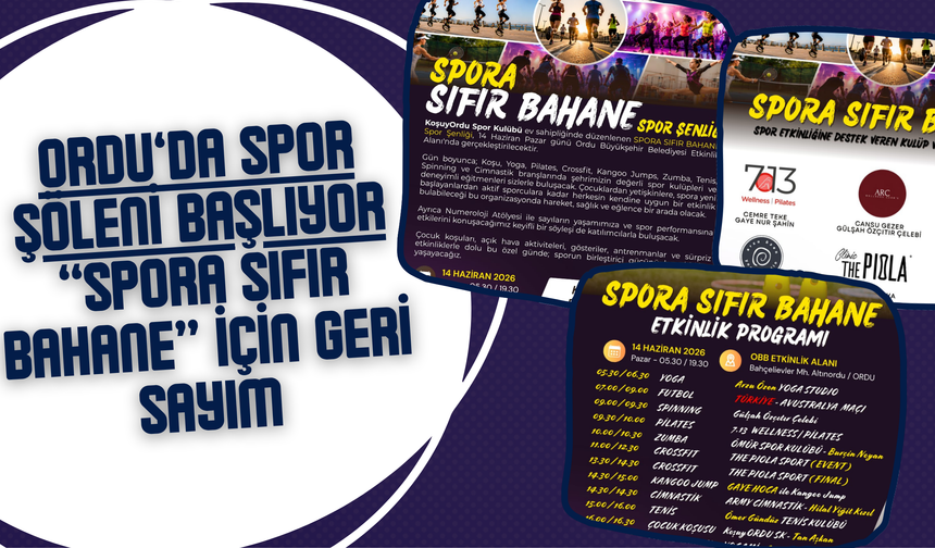 Ordu’da Spor Şöleni Başlıyor: “Spora Sıfır Bahane” İçin Geri Sayım