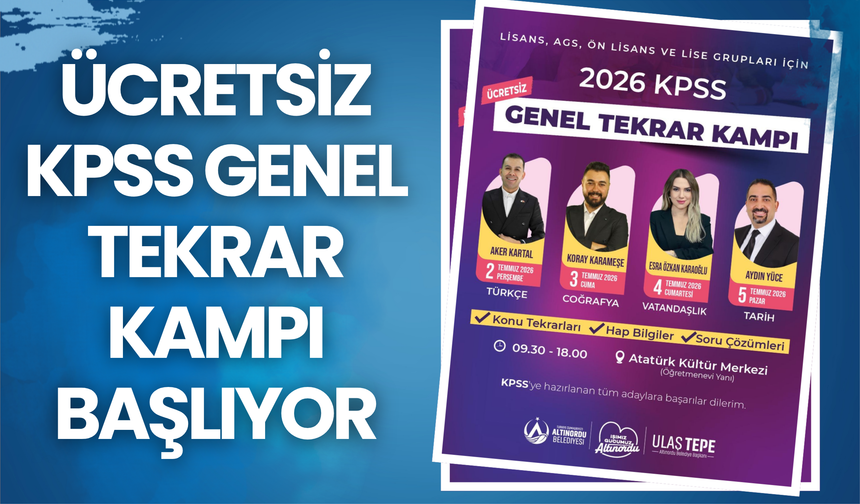 ÜCRETSİZ KPSS GENEL TEKRAR KAMPI BAŞLIYOR