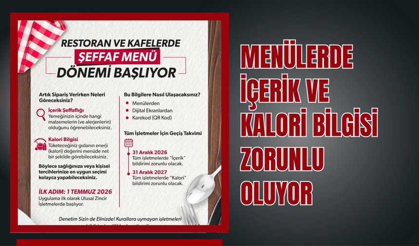 Ordu'da Restoran ve Kafelerde Yeni Dönem: Menülerde İçerik ve Kalori Bilgisi Zorunlu Oluyor  Spot: