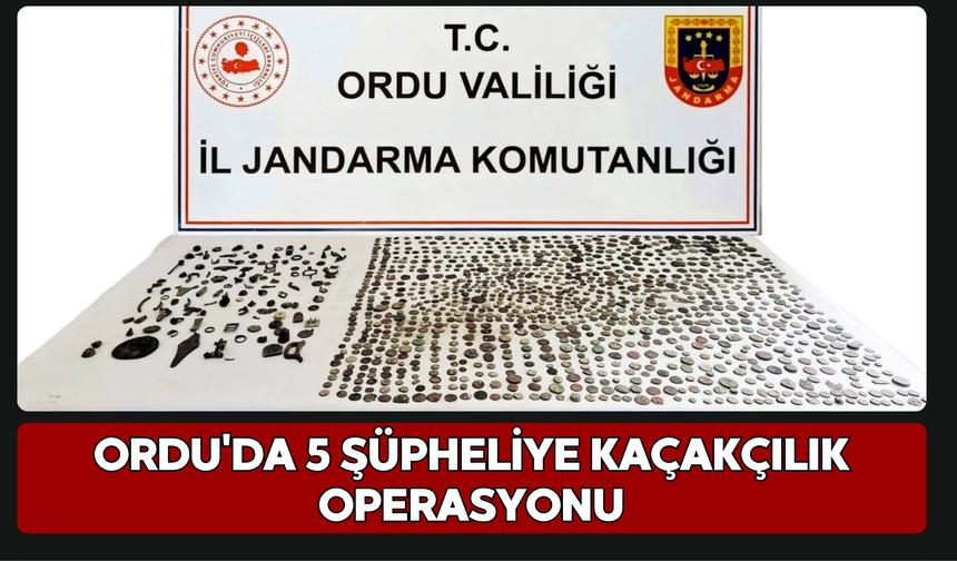 Ordu'da 5 Şüpheliye Kaçakçılık Operasyonu