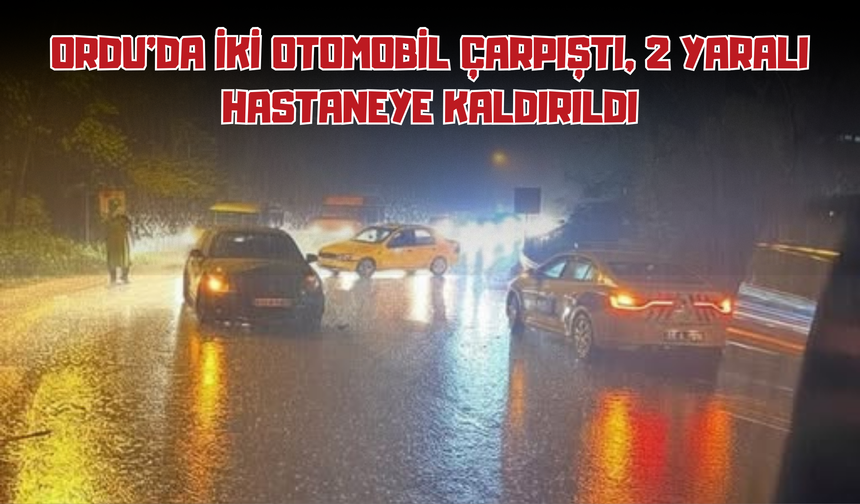 Ordu'da İki Otomobil Çarpıştı, 2 Yaralı Hastaneye Kaldırıldı