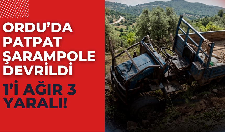 Ordu’da Patpat Şarampole Devrildi: 1’i Ağır 3 Yaralı