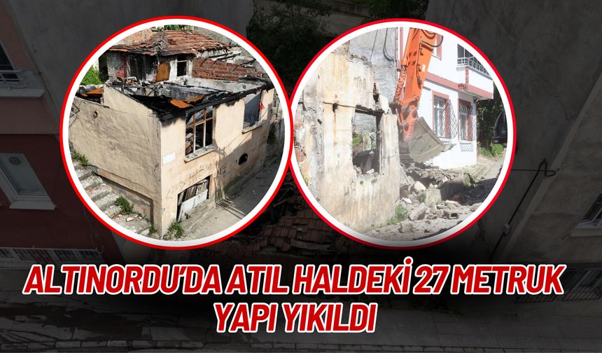 ALTINORDU’DA ATIL HALDEKİ 27 METRUK YAPI YIKILDI