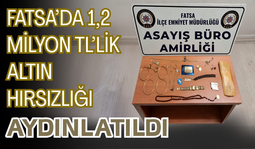 Fatsa’da 1,2 Milyon TL’lik Altın Hırsızlığı Aydınlatıldı