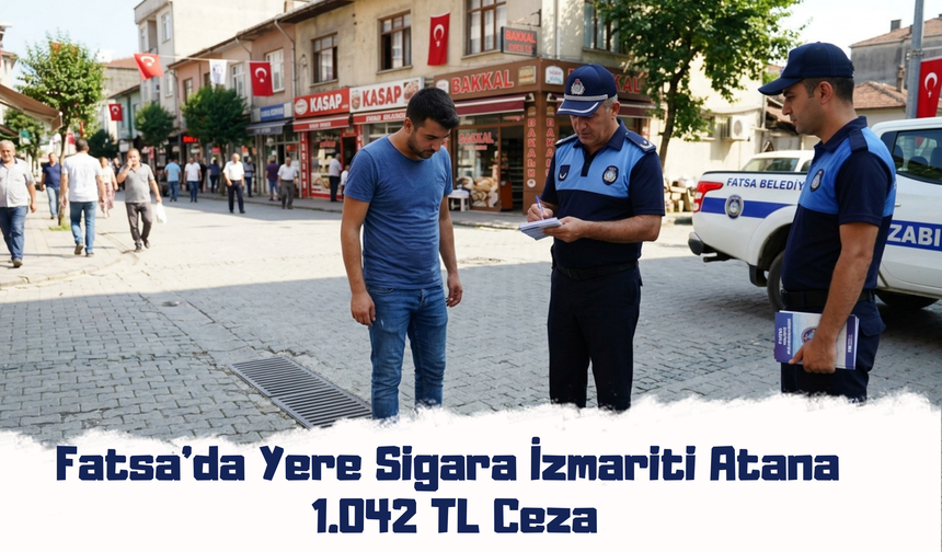Fatsa'da Yere Sigara İzmariti Atana 1.042 TL Ceza