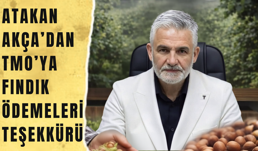 Atakan Akça’dan TMO’ya Fındık Ödemeleri Teşekkürü