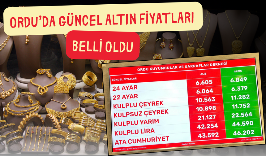 Ordu’da Güncel Altın Fiyatları Belli Oldu