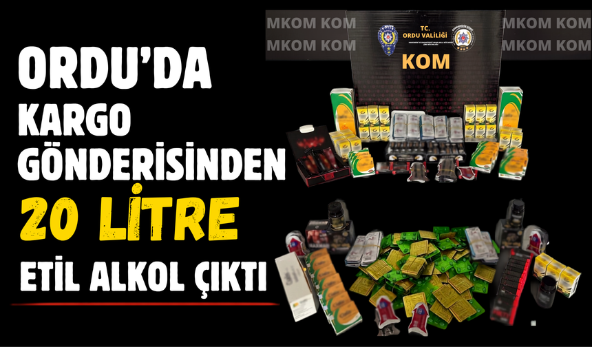 Ordu’da Kargo Gönderisinden 20 Litre Etil Alkol Çıktı