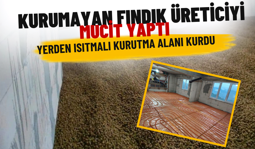 Kurumayan Fındık Üreticiyi Mucit Yaptı: Yerden Isıtmalı Kurutma Alanı Kurdu