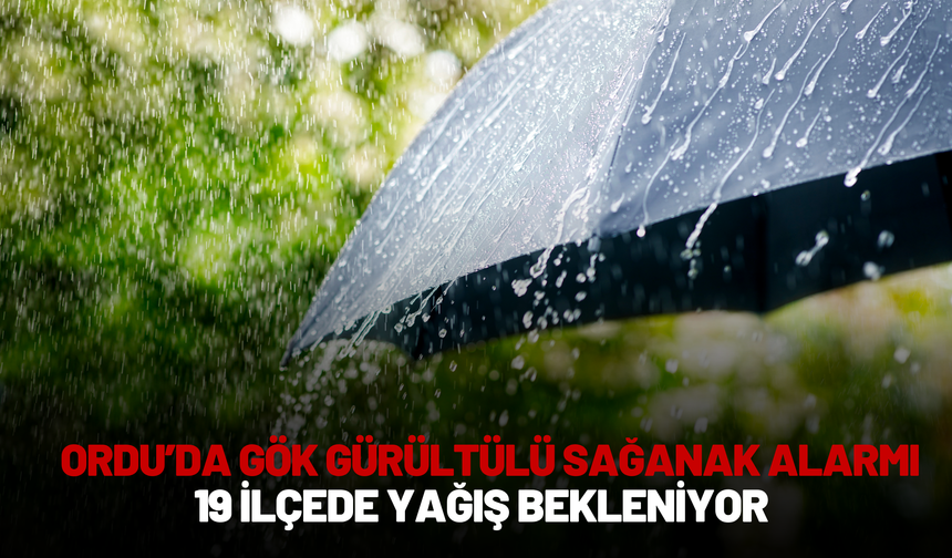 Ordu’da Gök Gürültülü Sağanak Alarmı: 19 İlçede Yağış Bekleniyor