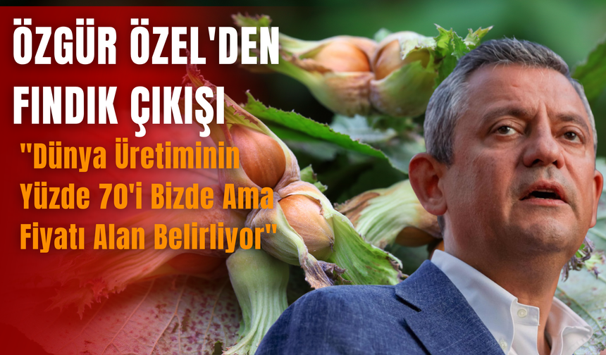 Özgür Özel'den Fındık Çıkışı: "Dünya Üretiminin Yüzde 70'i Bizde Ama Fiyatı Alan Belirliyor"