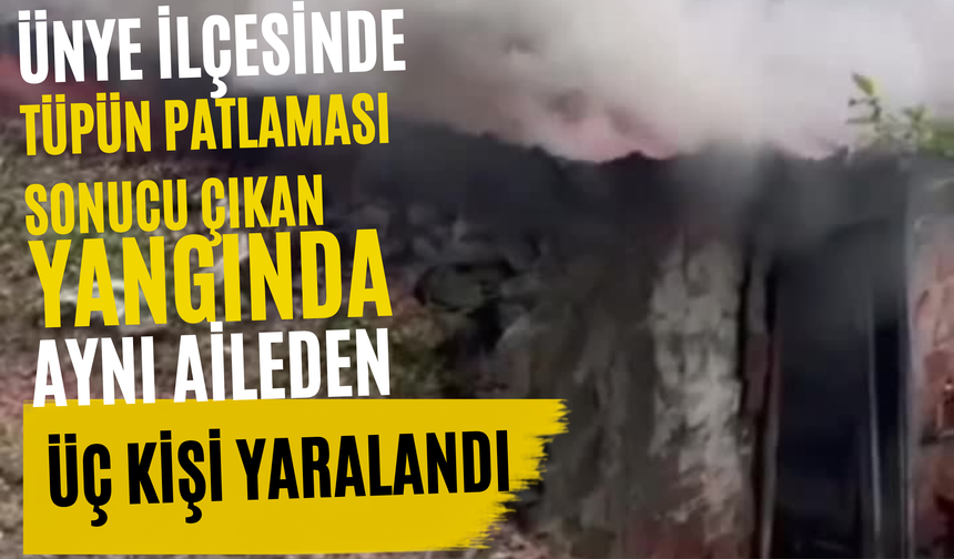 Ünye ilçesinde Tüpün Patlaması Sonucu Çıkan Yangında Aynı Aileden Üç Kişi Yaralandı