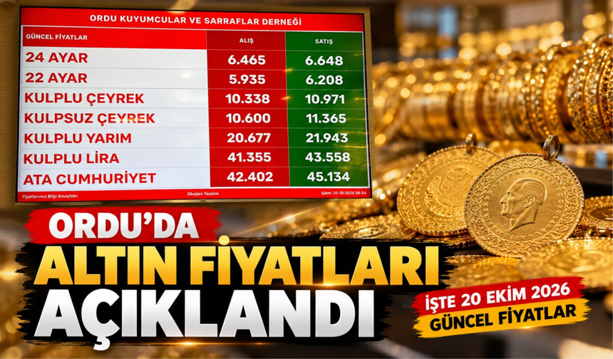 Ordu’da Altın Fiyatları Belli Oldu: Çeyrek Altın 11 Bin Lirayı Aştı