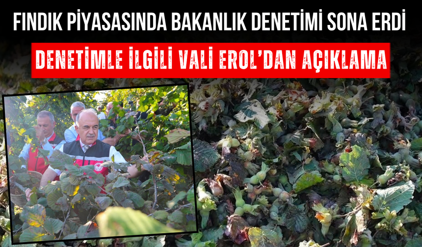 Fındık Piyasasında Bakanlık Denetimi Sona Erdi! Denetimle İlgili Vali Erol’dan Açıklama