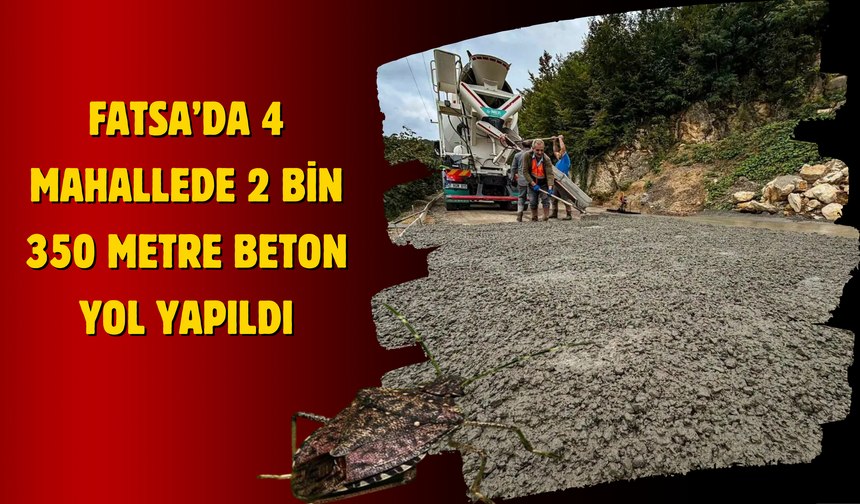 Fatsa’da 4 Mahallede 2 Bin 350 Metre Beton Yol Yapıldı