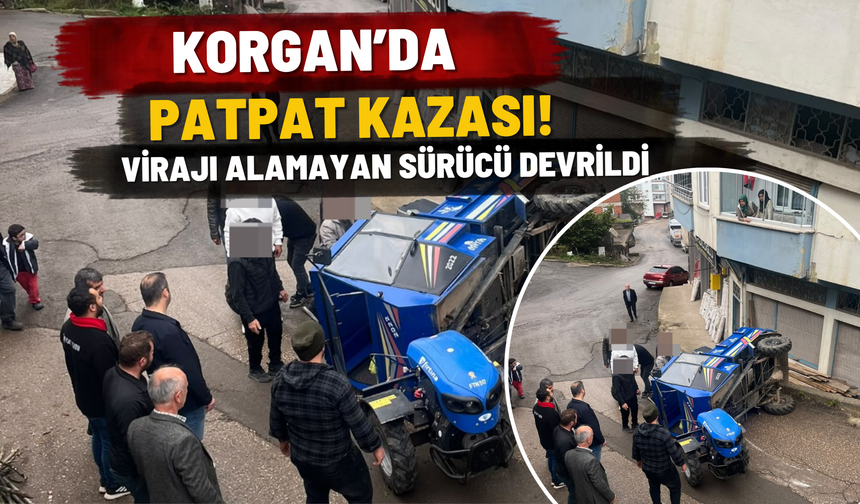 Korgan’da Patpat Kazası! Virajı Alamayan Sürücü Devrildi
