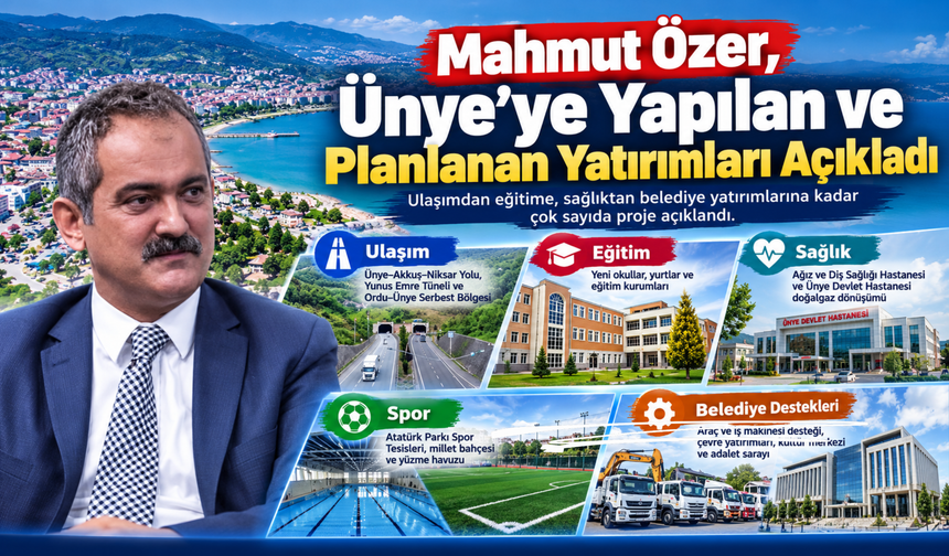 Mahmut Özer, Ünye’ye Yapılan ve Planlanan Yatırımları Açıkladı