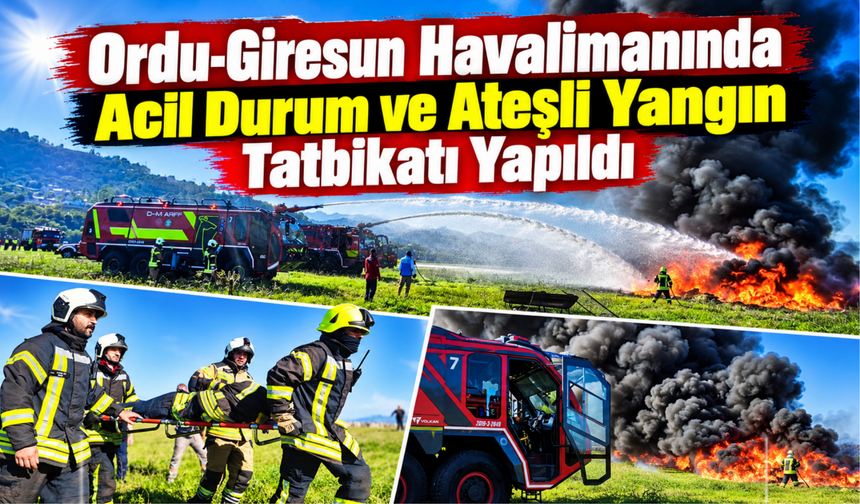 Ordu-Giresun Havalimanında Acil Durum ve Ateşli Yangın Tatbikatı Yapıldı