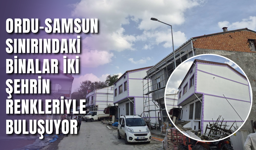 Ordu-Samsun Sınırındaki Binalar İki Şehrin Renkleriyle Buluşuyor