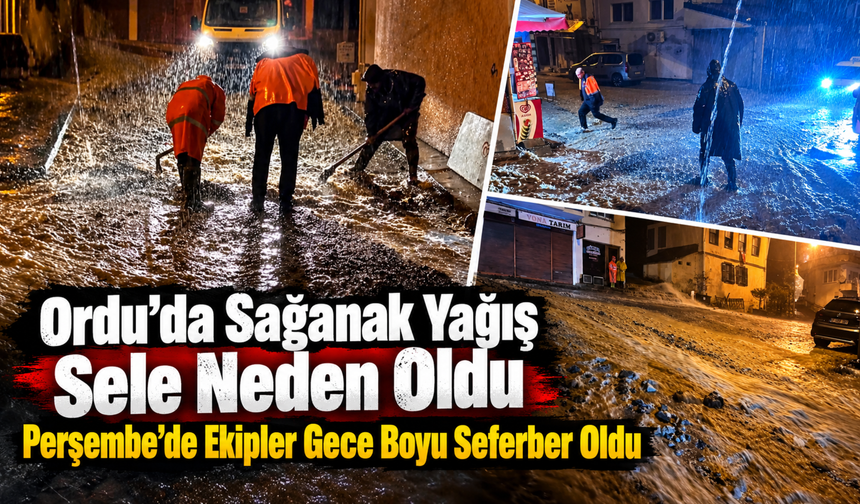 Ordu’da Sağanak Yağış Sele Neden Oldu: Perşembe’de Ekipler Gece Boyu Seferber Oldu