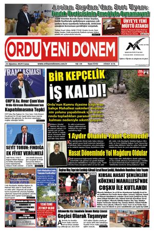 ORDU YENİ DÖNEM GAZETESİ - Sayı: 5542