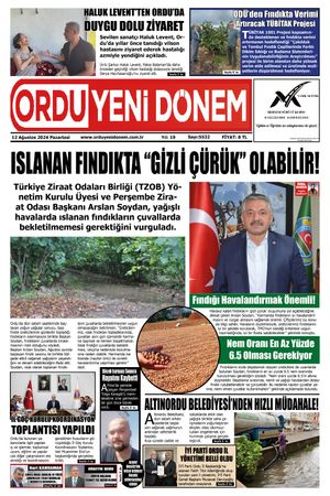 ORDU YENİ DÖNEM GAZETESİ - Sayı: 5532