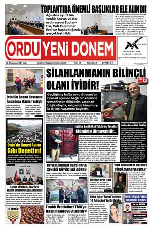 ORDU YENİ DÖNEM GAZETESİ - Sayı: 5533