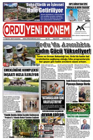 ORDU YENİ DÖNEM GAZETESİ - Sayı: 5537