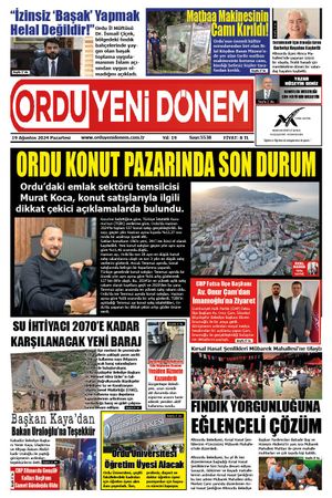 ORDU YENİ DÖNEM GAZETESİ - Sayı: 5538