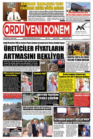 ORDU YENİ DÖNEM GAZETESİ - Sayı: 5539